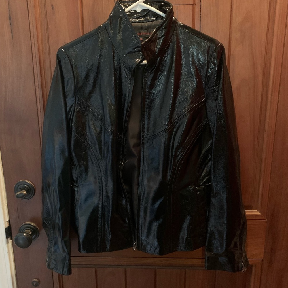 Nice faux patent leather Via Spiga  jacket.